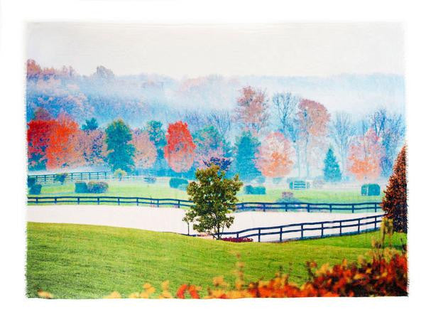 Piedmont Landscape - Designer Luxury scarf by Sheila Johnson Collection